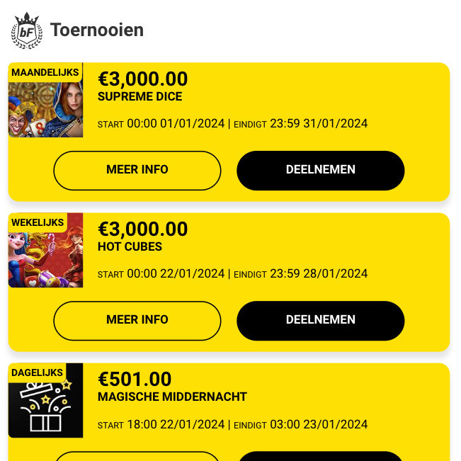 Betfirst casino toernooi