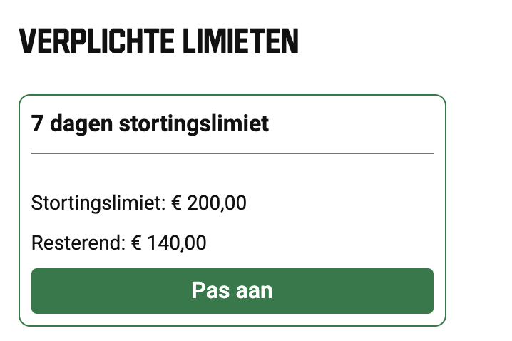 Unibet Stortingslimiet