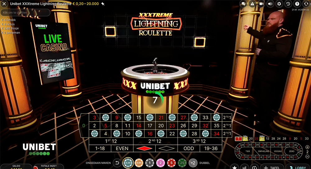 Unibet Lightning Roulette XXXtreme